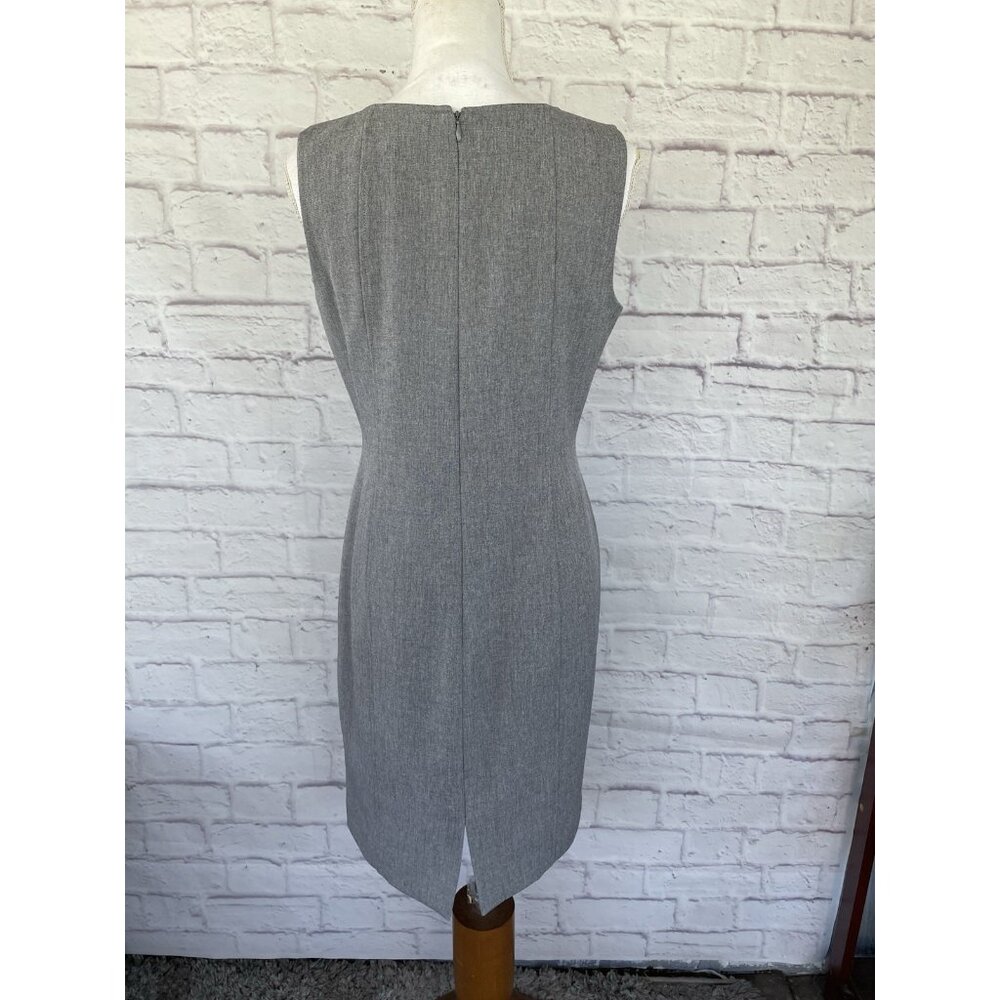 KASPER Women's Office Dress Petite Gray Sleeveless Sheath Lined Back Zip Size 6P - Picture 15 of 16